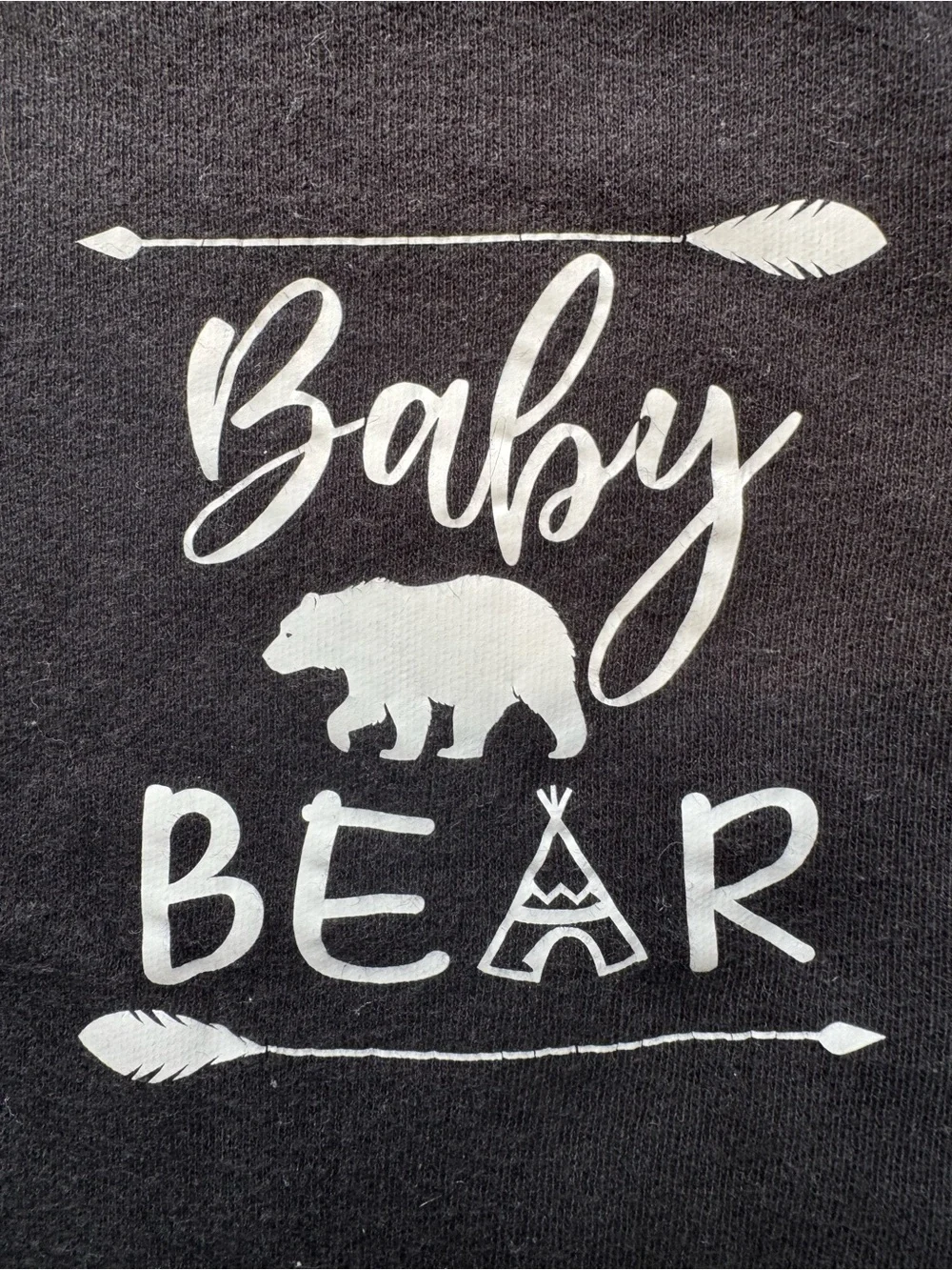 Creations of Grace Baby Bear Black Graphic Bodysuit Newborn Cotton One Piece